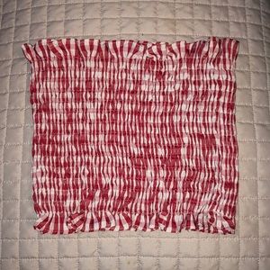 RED AND WHITE TUBE TOP
